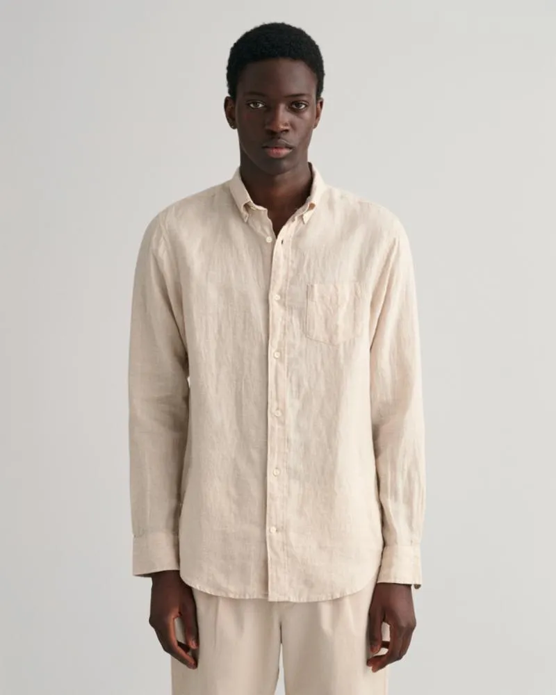Gant Apparel Mens REGULAR LINEN SHIRT 277/DRY SAND