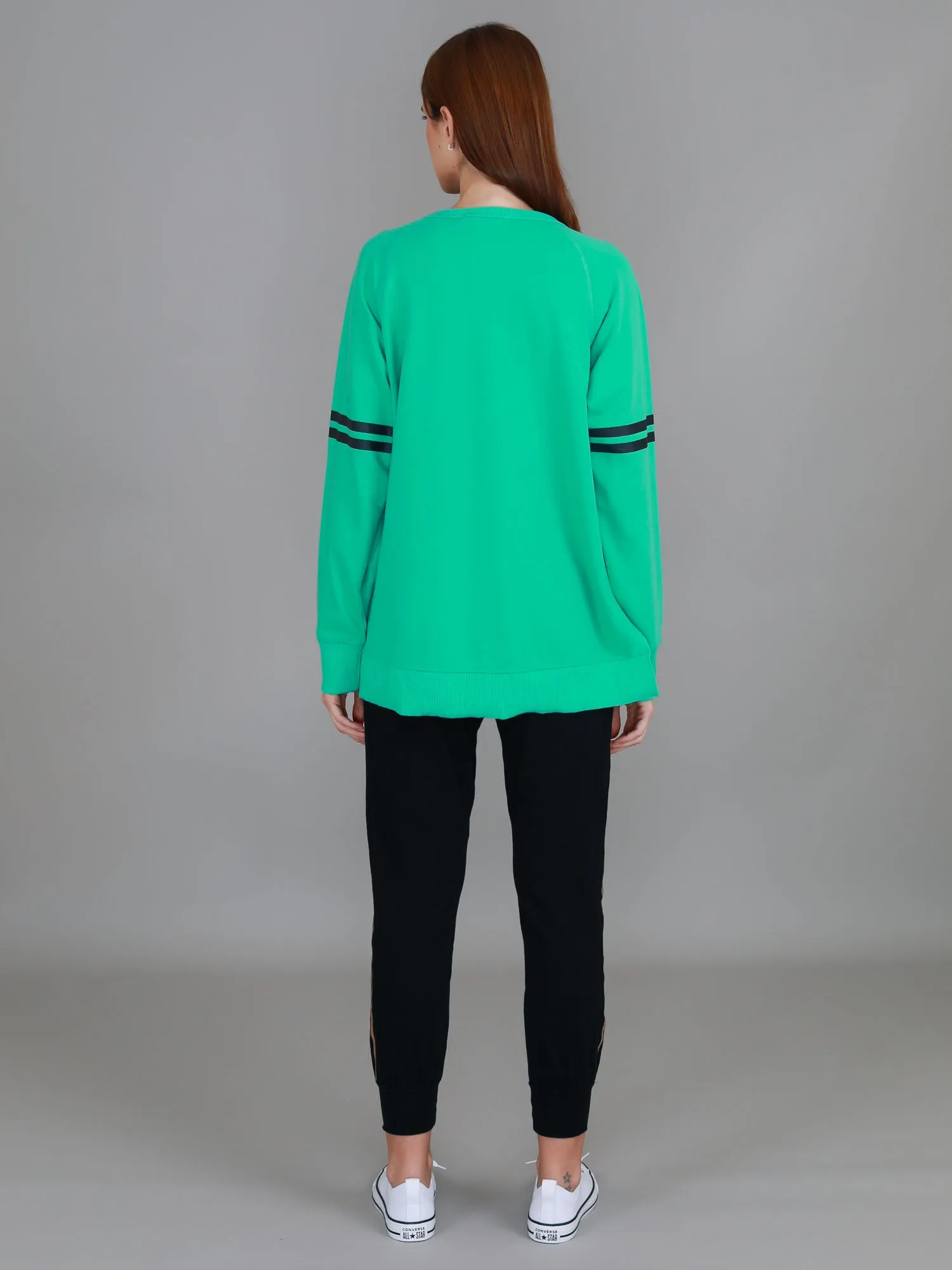 Ginger Leopard Print Splice Star Sweatshirt