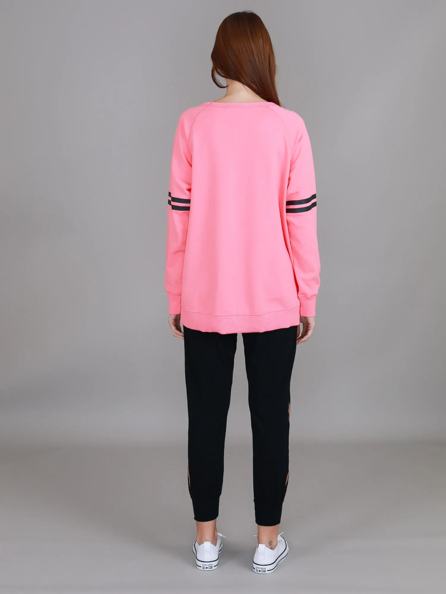 Ginger Leopard Print Splice Star Sweatshirt