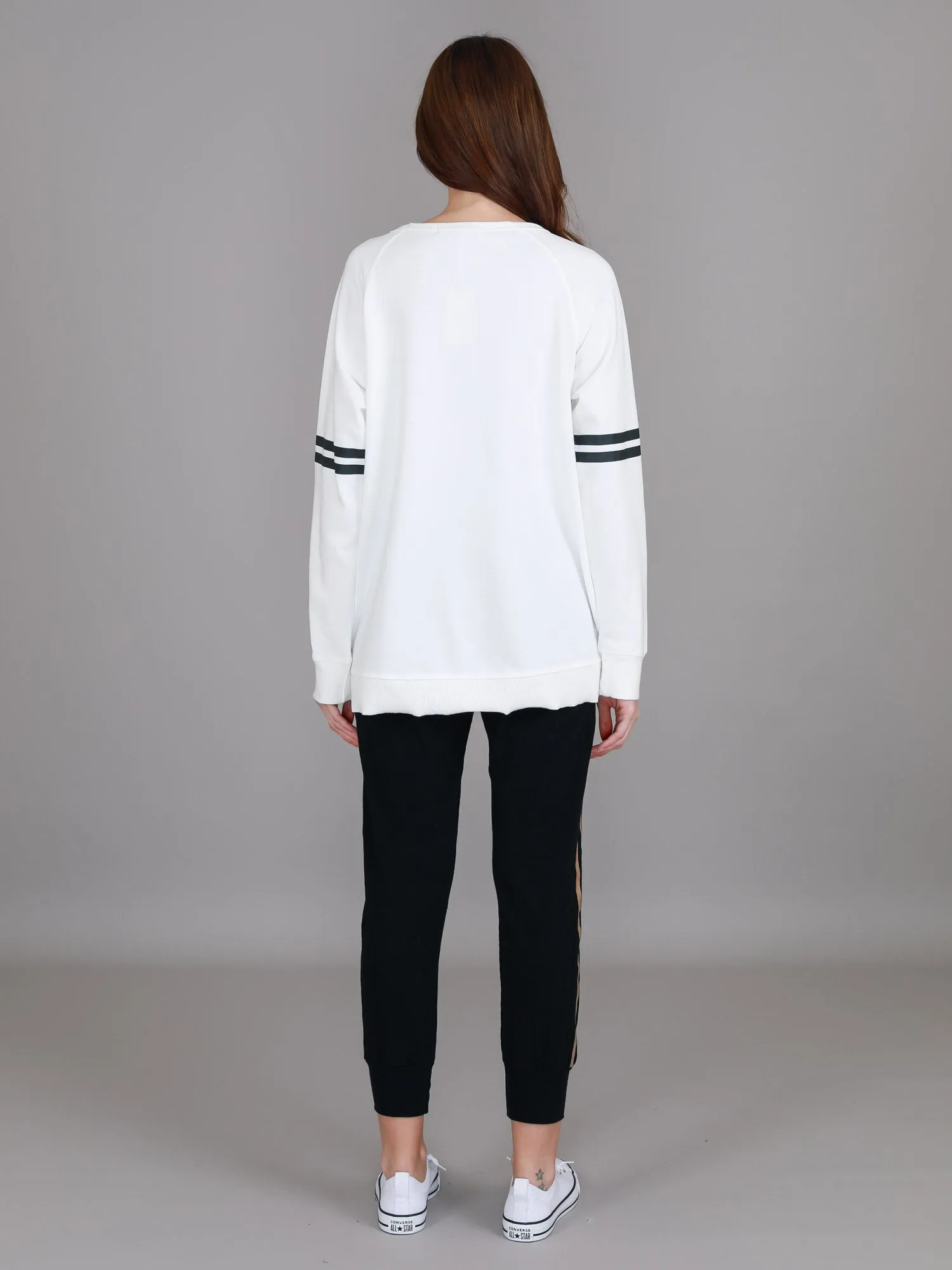 Ginger Leopard Print Splice Star Sweatshirt