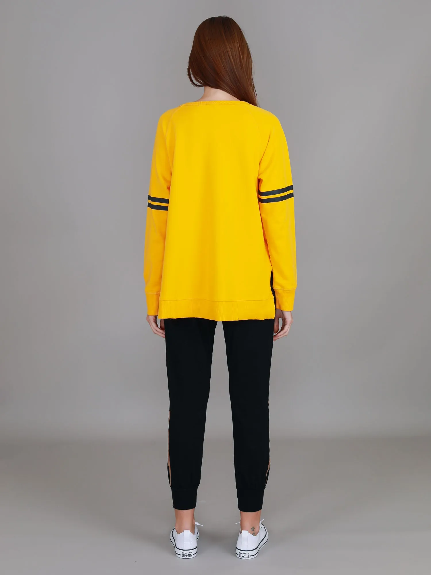 Ginger Leopard Print Splice Star Sweatshirt