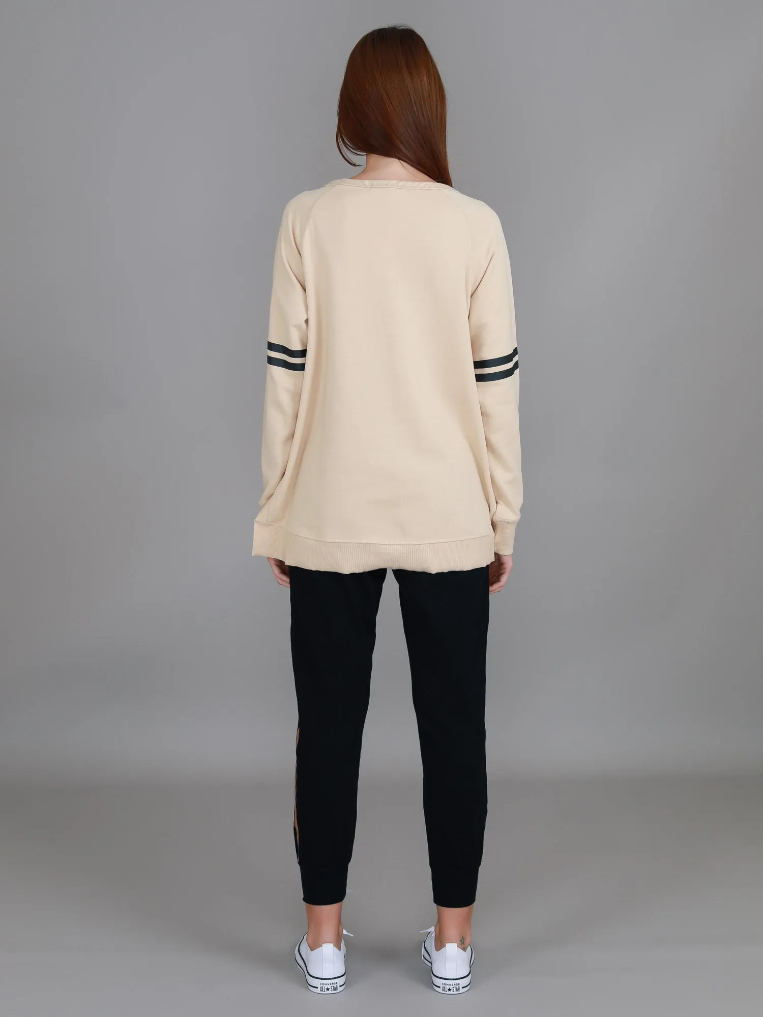 Ginger Leopard Print Splice Star Sweatshirt