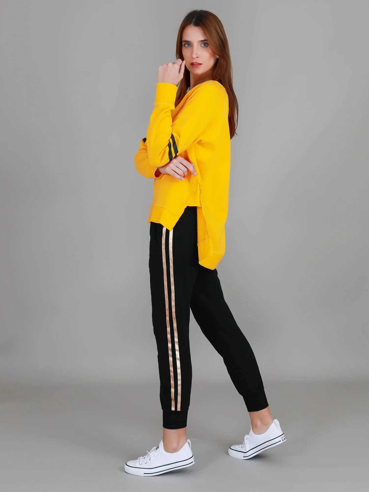 Ginger Leopard Print Splice Star Sweatshirt