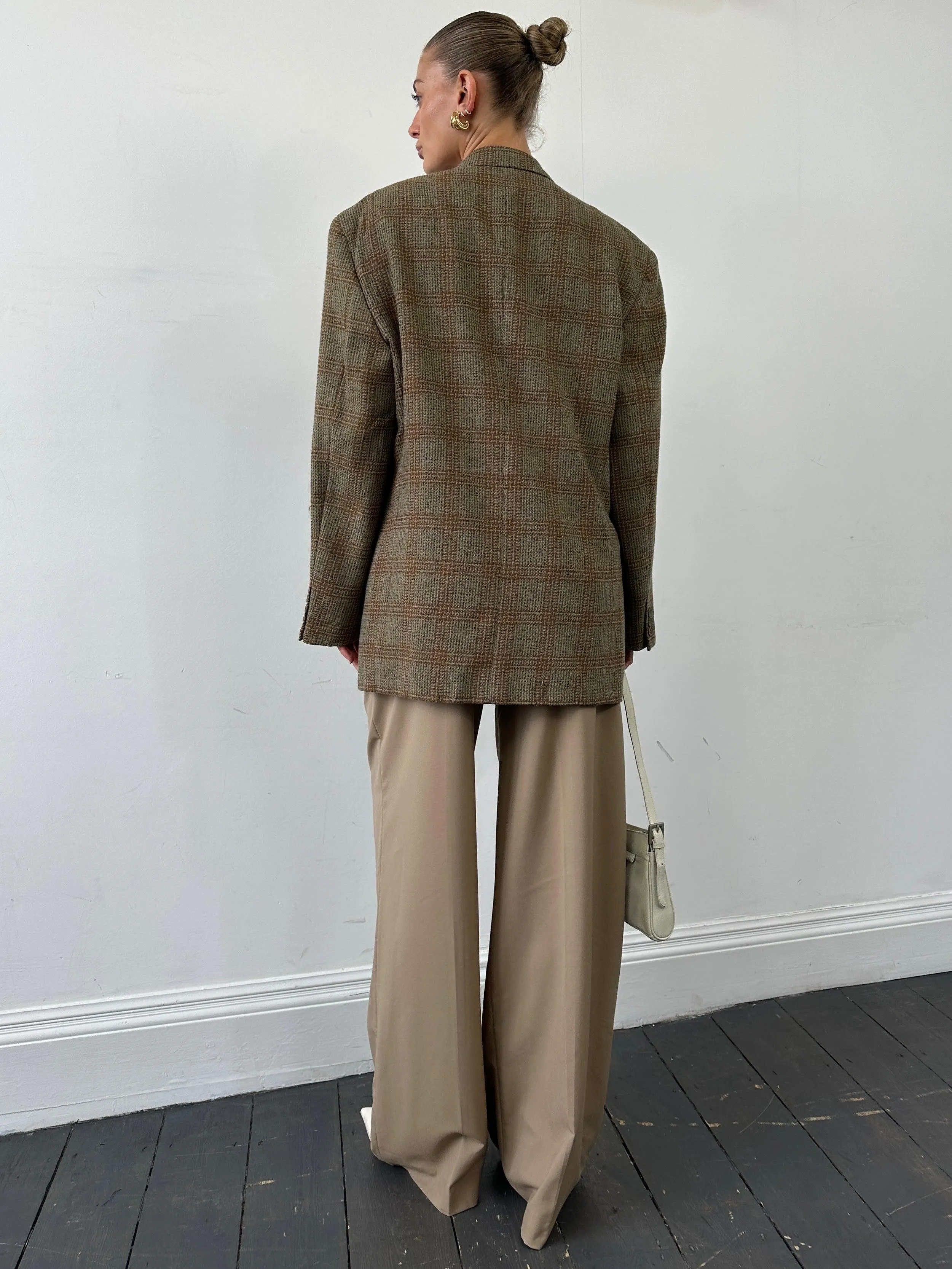 Giorgio Armani Le Collezioni Wool Check Single Breasted Blazer - 44R/XL