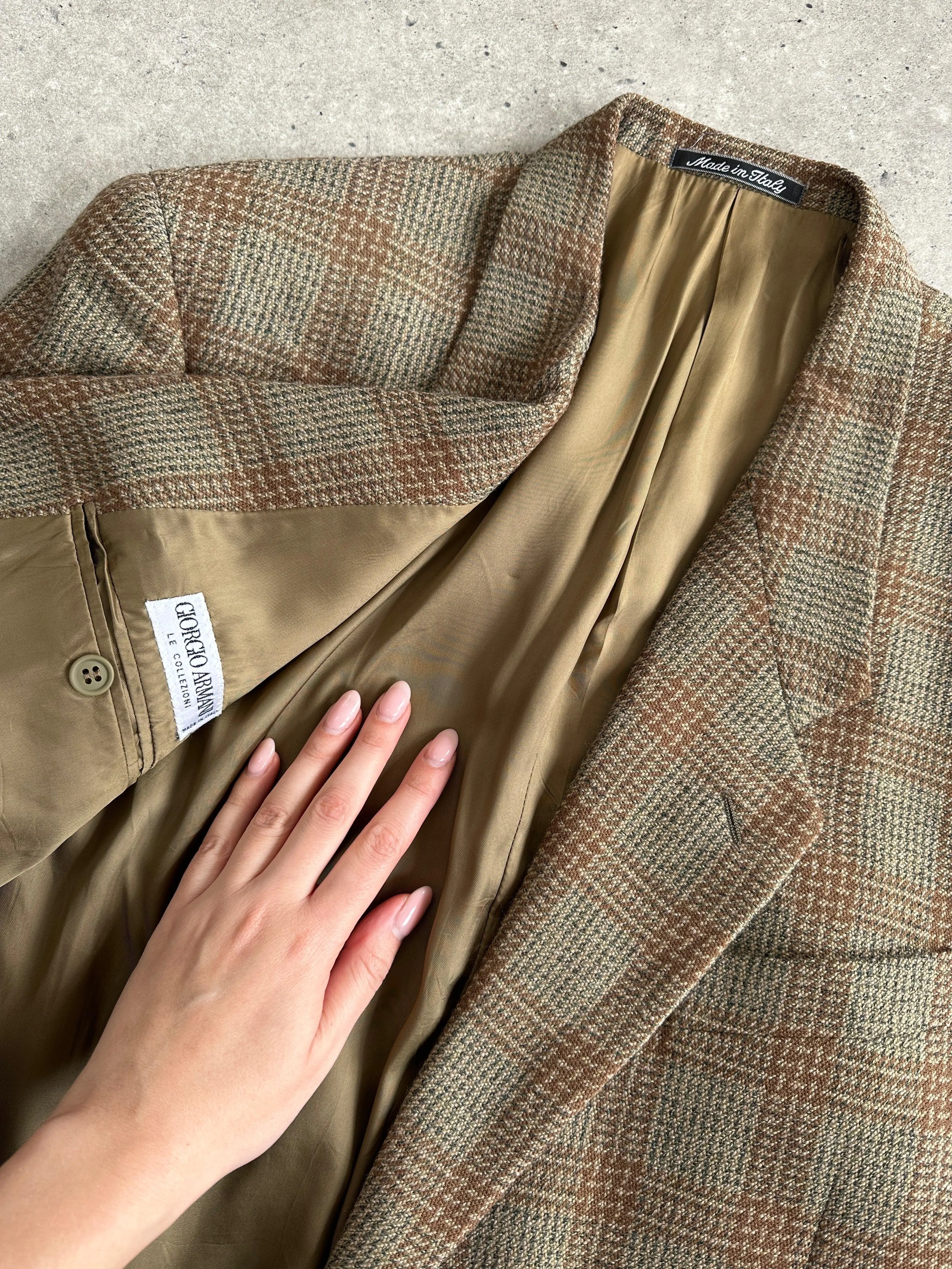 Giorgio Armani Le Collezioni Wool Check Single Breasted Blazer - 44R/XL