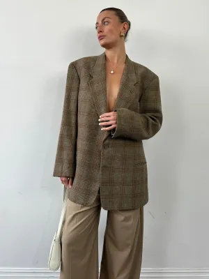 Giorgio Armani Le Collezioni Wool Check Single Breasted Blazer - 44R/XL