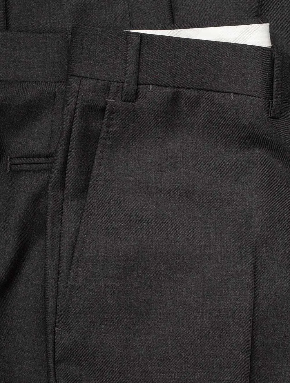 Grey Wool Formal Trousers Charcoal