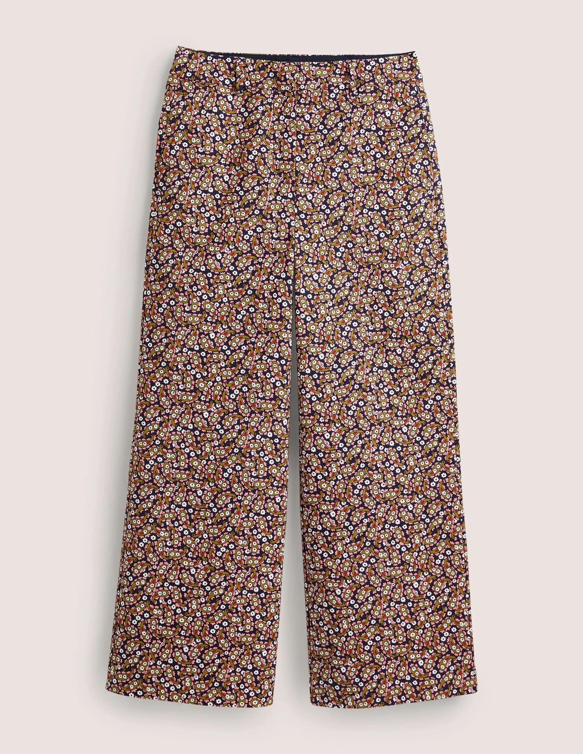 High Waisted Richmond Trousers-Citronelle, Petal Paisley