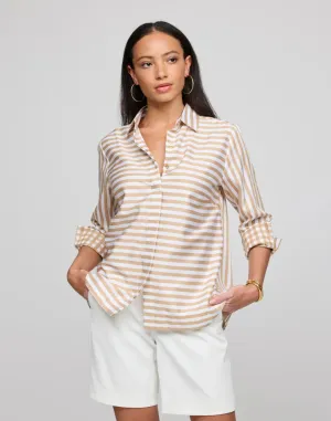 HINSON WU - WENA 3/4 SLEEVE TOP IN STRIPE GINGHAM COMBO