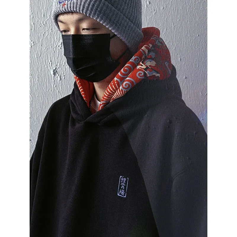 Hip Hop Hoodie Men Fashion Chinese Style Printed Sweatshirt Pullover Harajuku Streetwear Hoodies WB610
