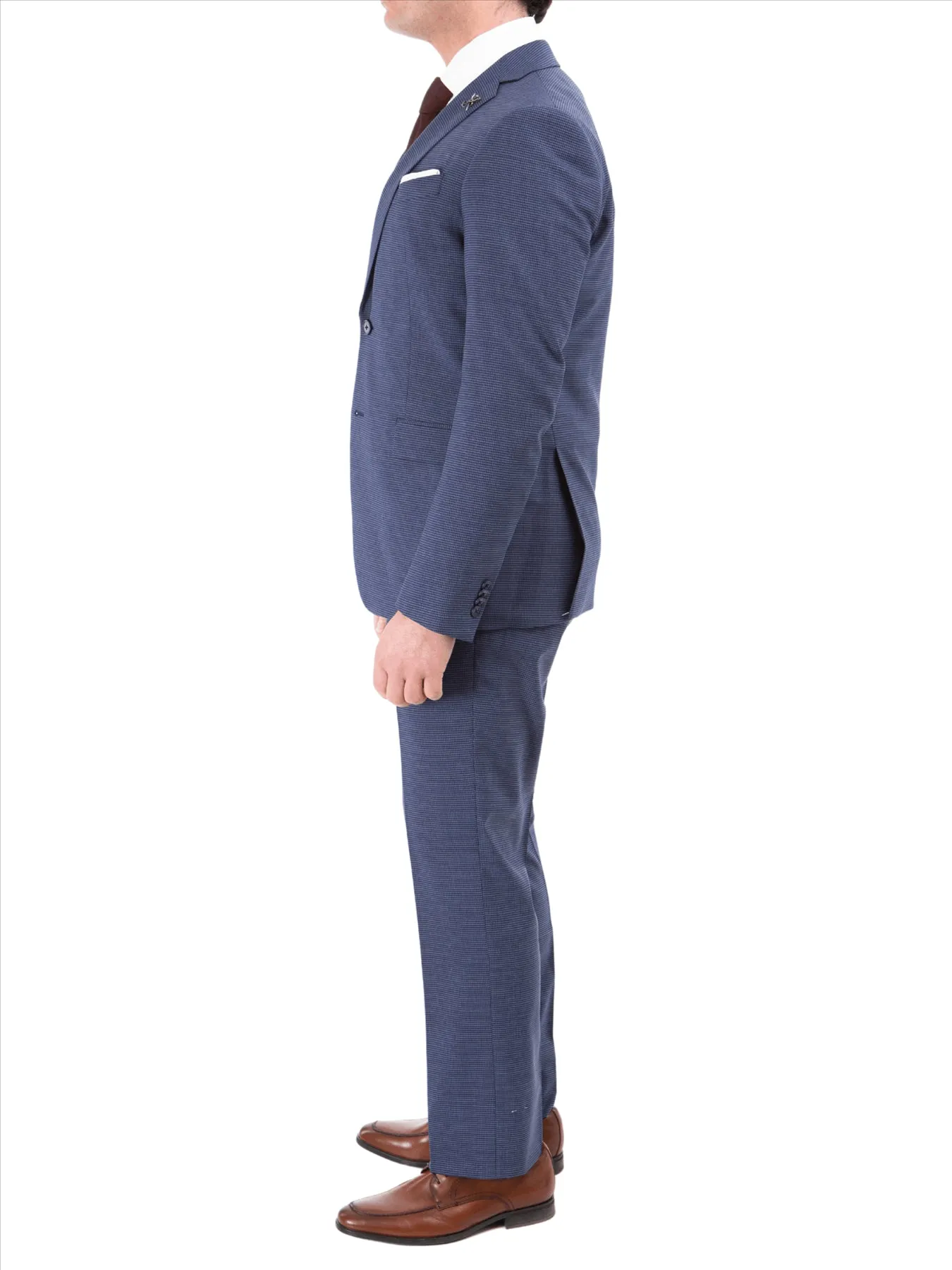 John Varvatos Half-Canvassed  Blue Two Button Wool Blend Suit