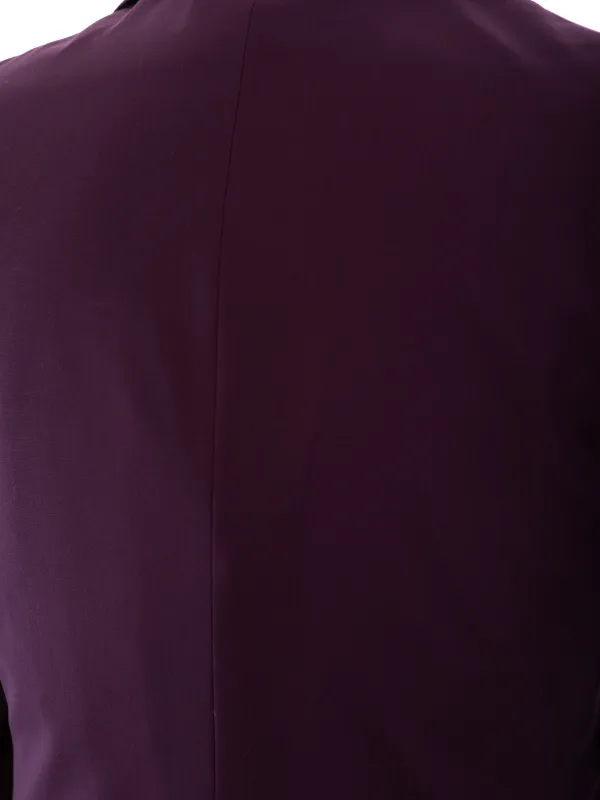 John Varvatos Half-Canvassed Burgundy Two Button 100% Wool Suit