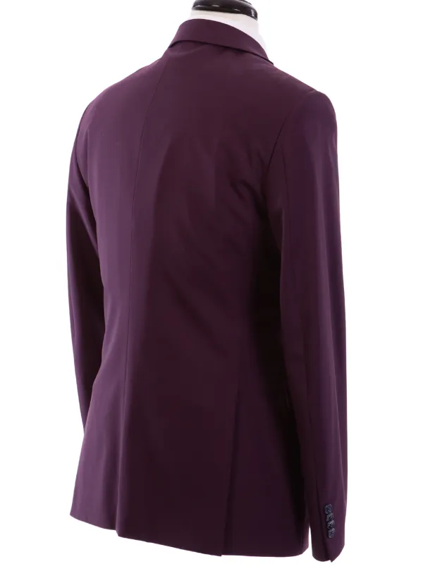 John Varvatos Half-Canvassed Burgundy Two Button 100% Wool Suit