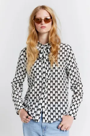 Karen Walker Tied Walker Dress Shirt // Monogram