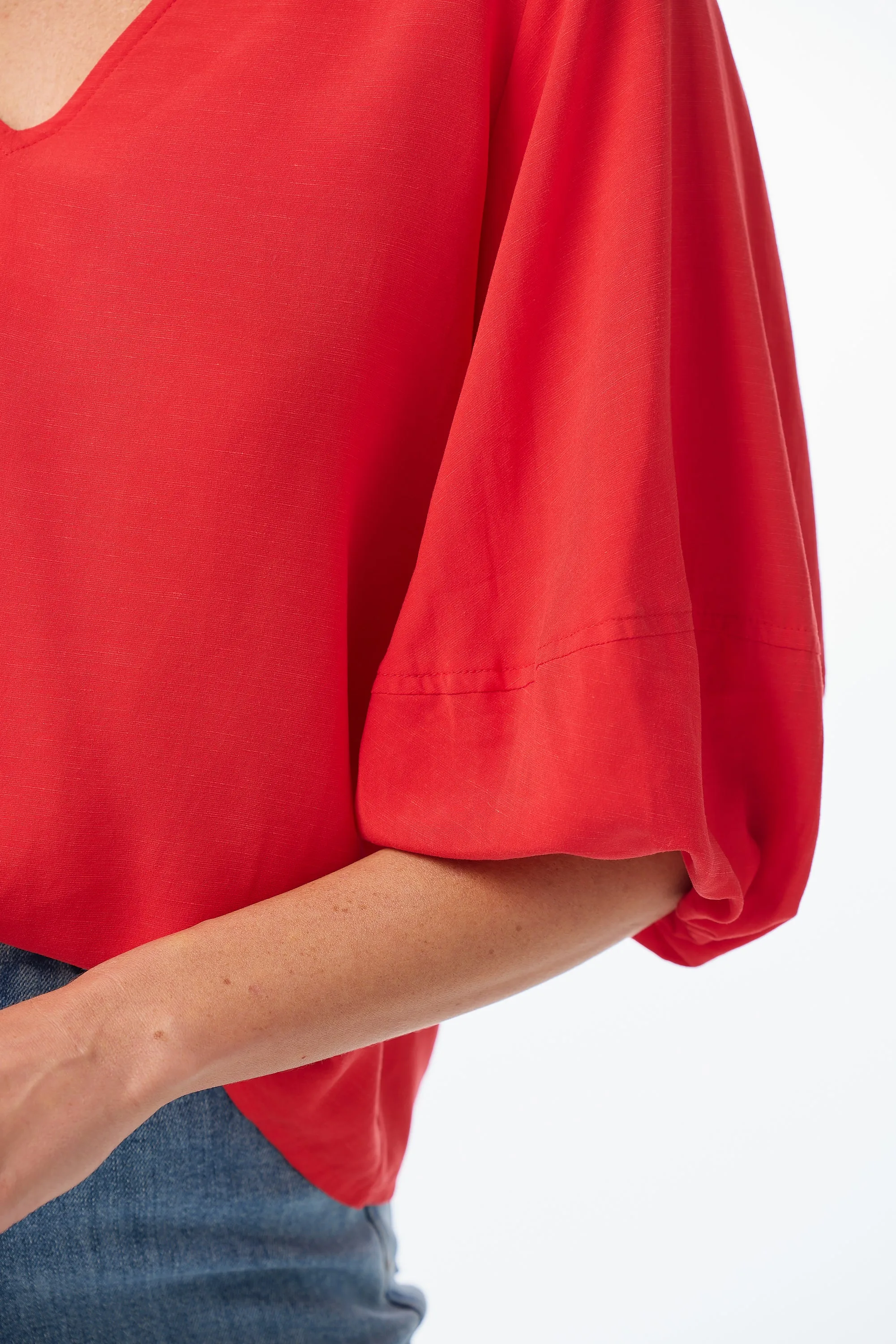 Lantern Sleeve Top - Raspberry