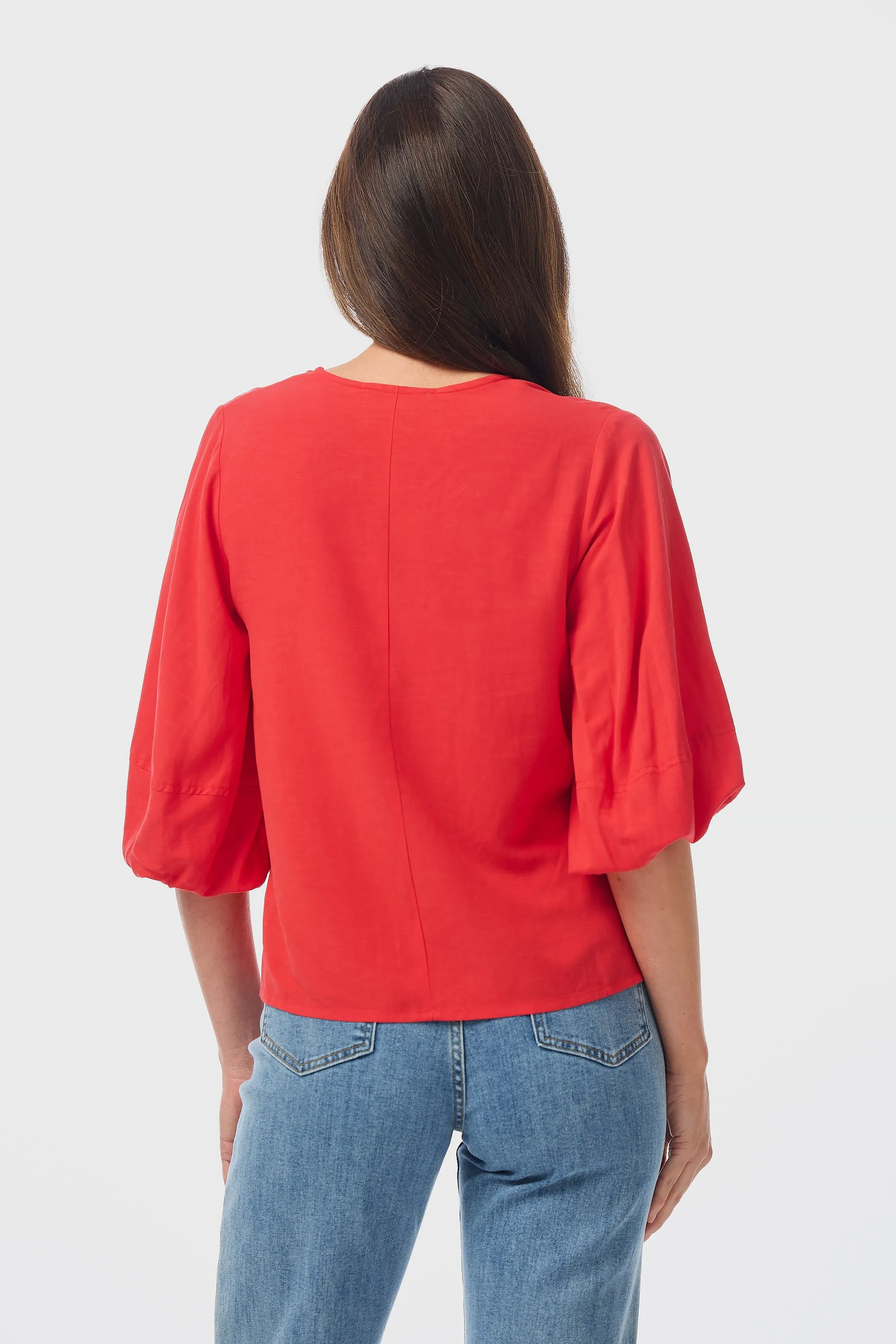 Lantern Sleeve Top - Raspberry