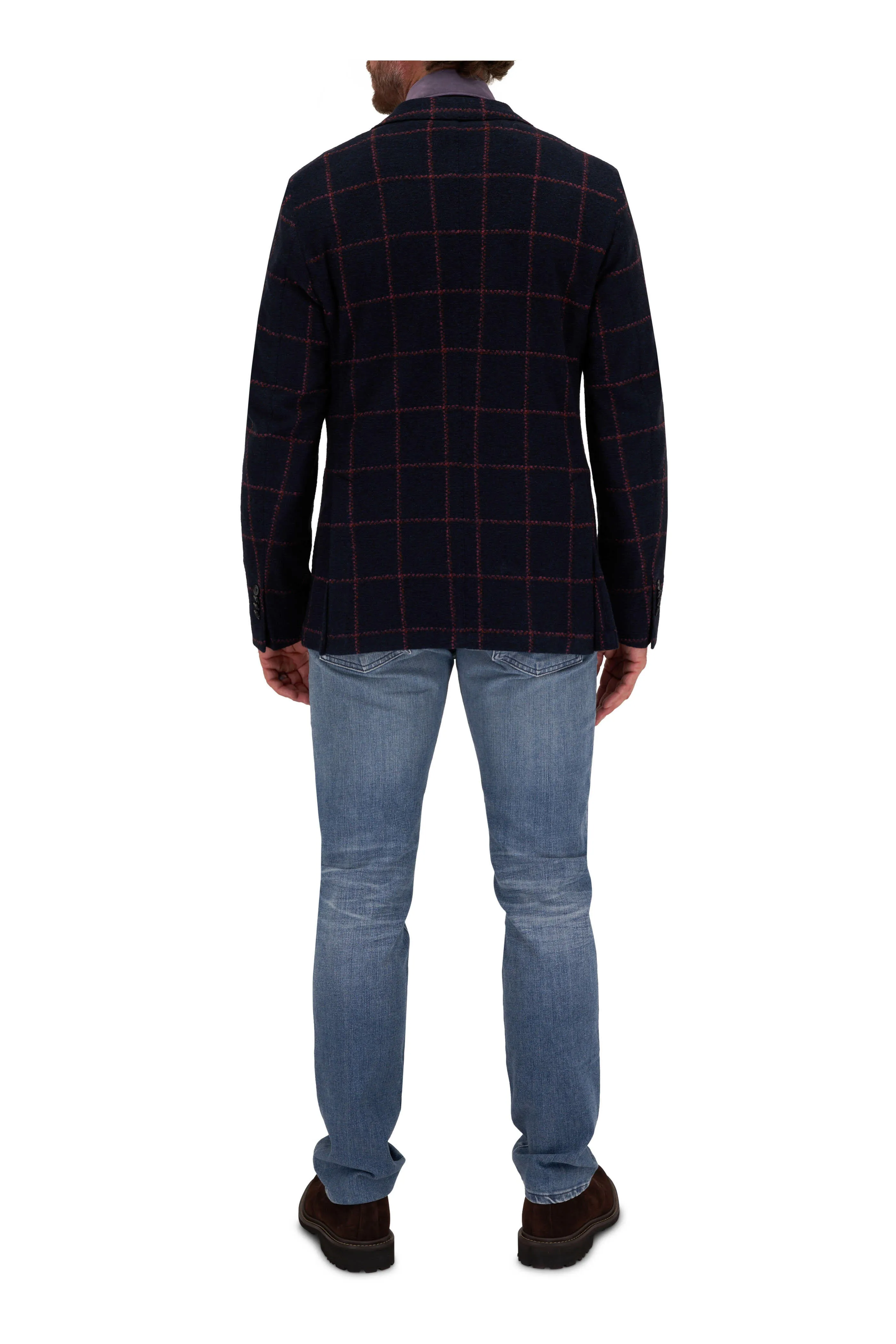 LBM Navy Windowpane w/ Wine Deco