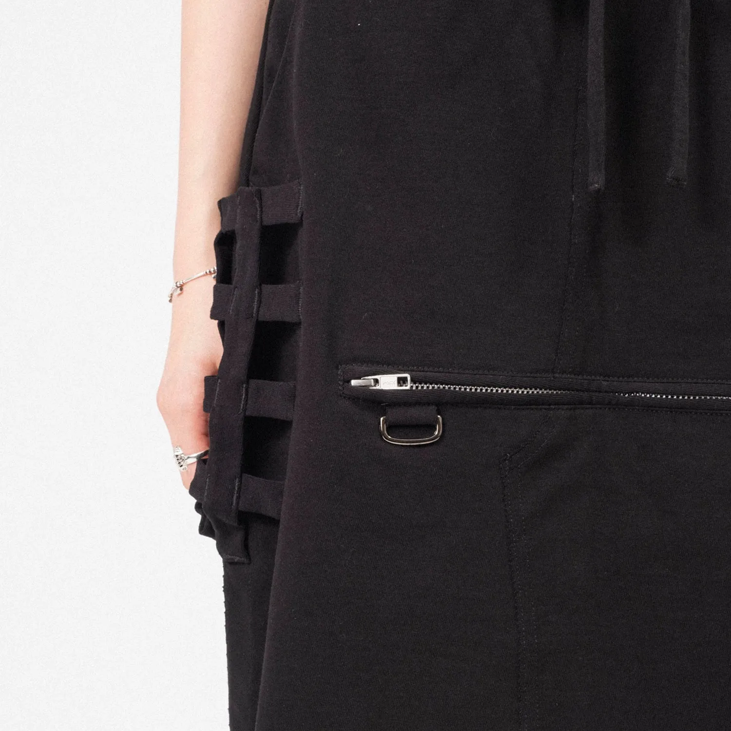 [LEH] 1031 SWEAT LAYERED EASY PANTS _ BLACK