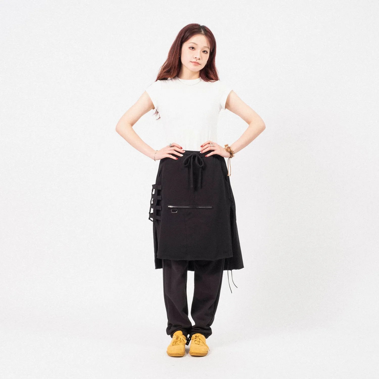 [LEH] 1031 SWEAT LAYERED EASY PANTS _ BLACK