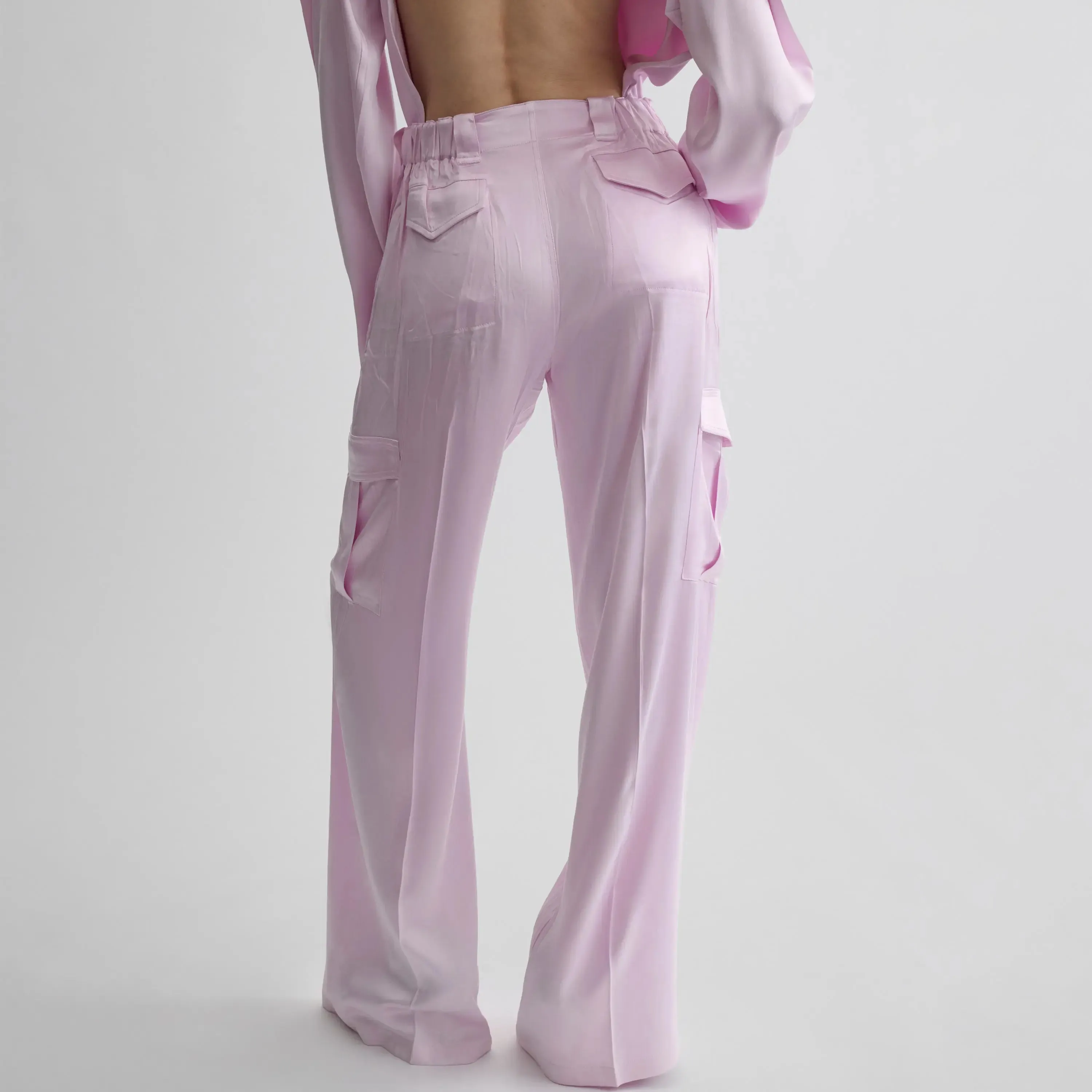 LIQUID CARGO TROUSERS | candyfloss silk