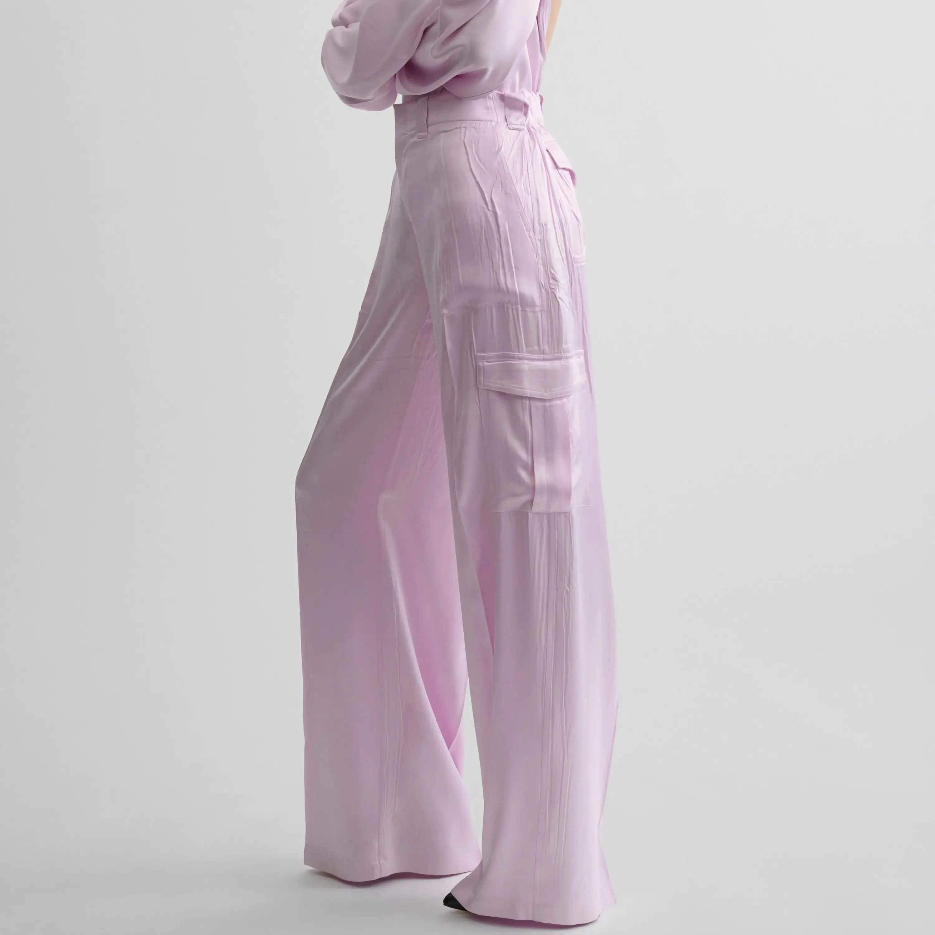 LIQUID CARGO TROUSERS | candyfloss silk