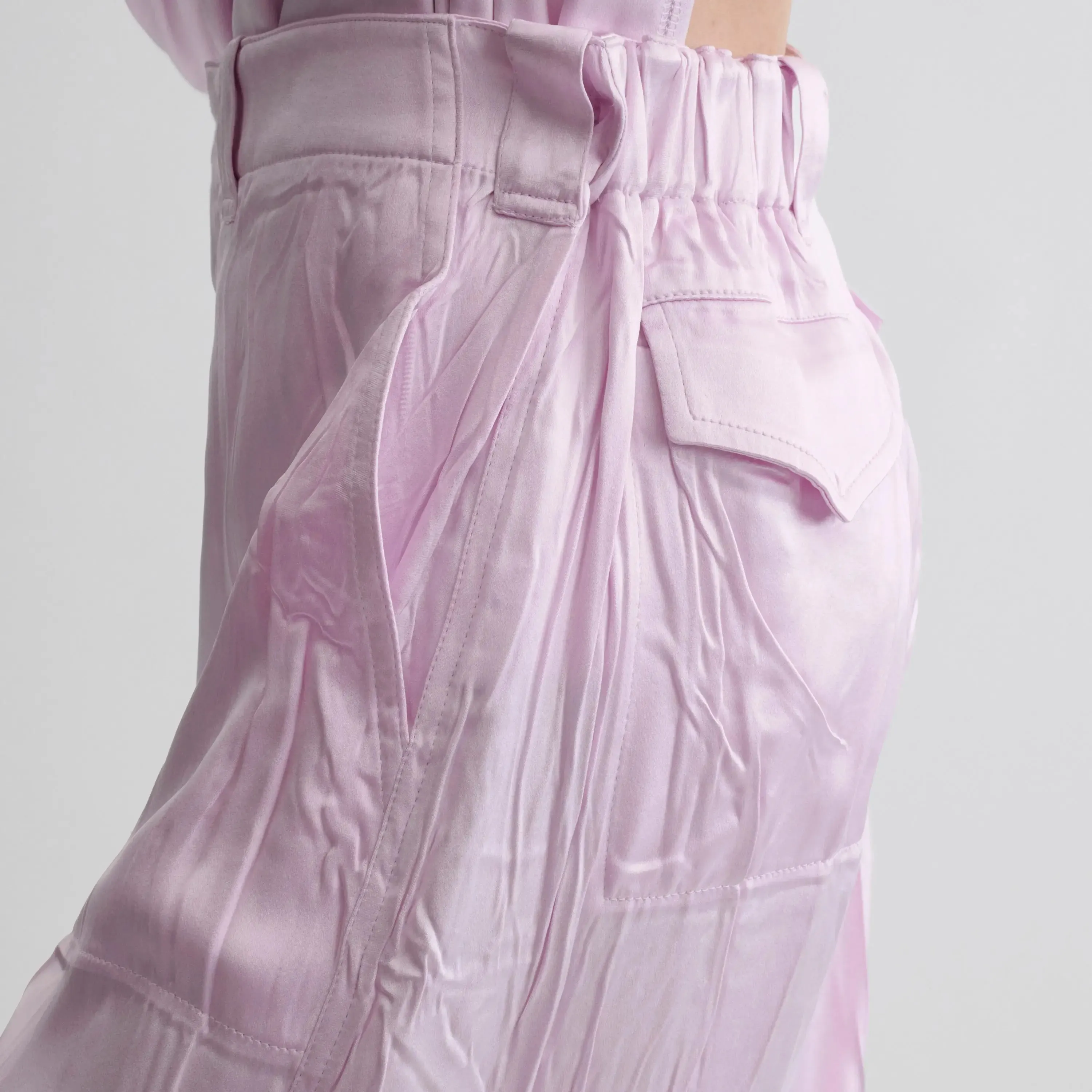 LIQUID CARGO TROUSERS | candyfloss silk