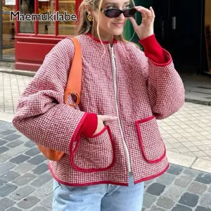 Maemukilabe Trendy Zip-up Jacket Vintage Full Sleeve Coat