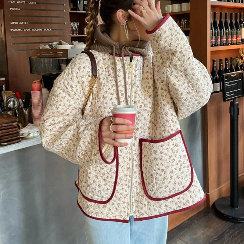 Maemukilabe Trendy Zip-up Jacket Vintage Full Sleeve Coat