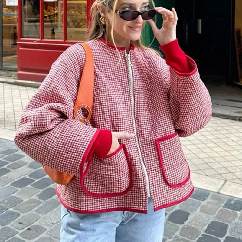 Maemukilabe Trendy Zip-up Jacket Vintage Full Sleeve Coat