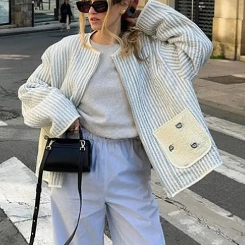 Maemukilabe Trendy Zip-up Jacket Vintage Full Sleeve Coat