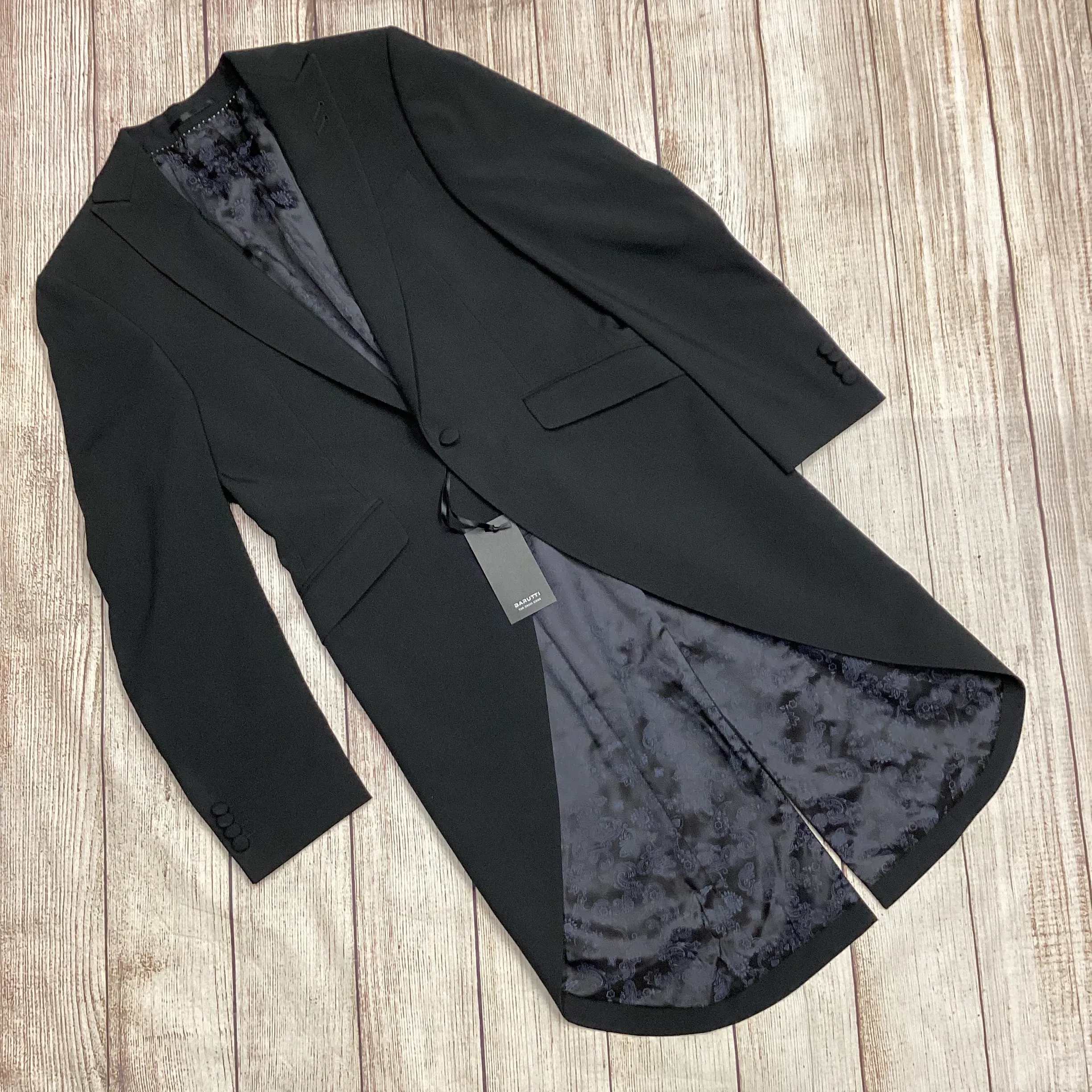 Mario Barutti Black Single Breasted Tailcoat Morning Suit Jacket EU 46(UK36”)