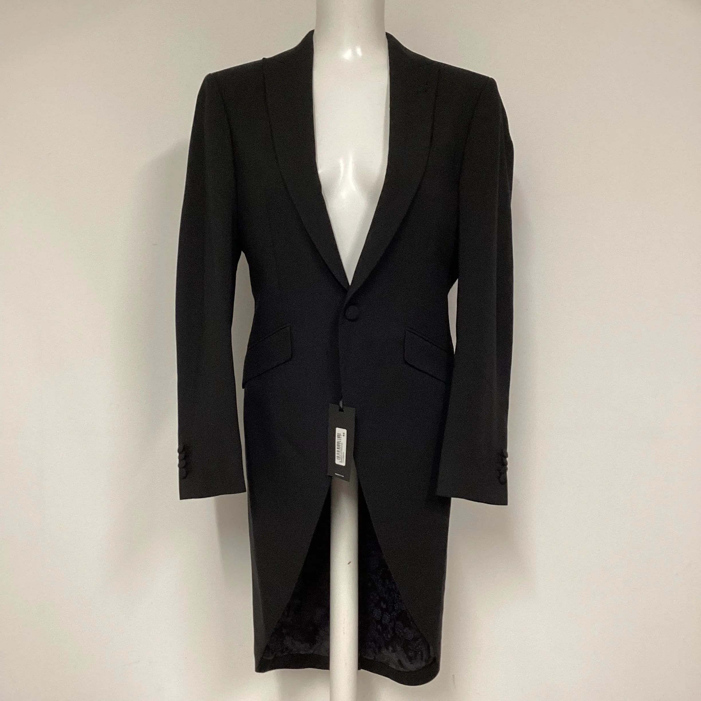 Mario Barutti Black Single Breasted Tailcoat Morning Suit Jacket EU 46(UK36”)