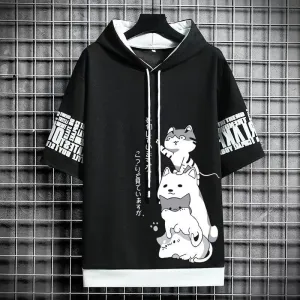 Men's Cartoon Print Casual Short Sleeve Top
