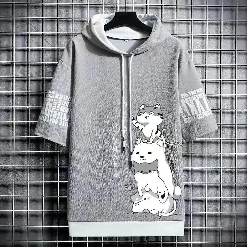 Men's Cartoon Print Casual Short Sleeve Top