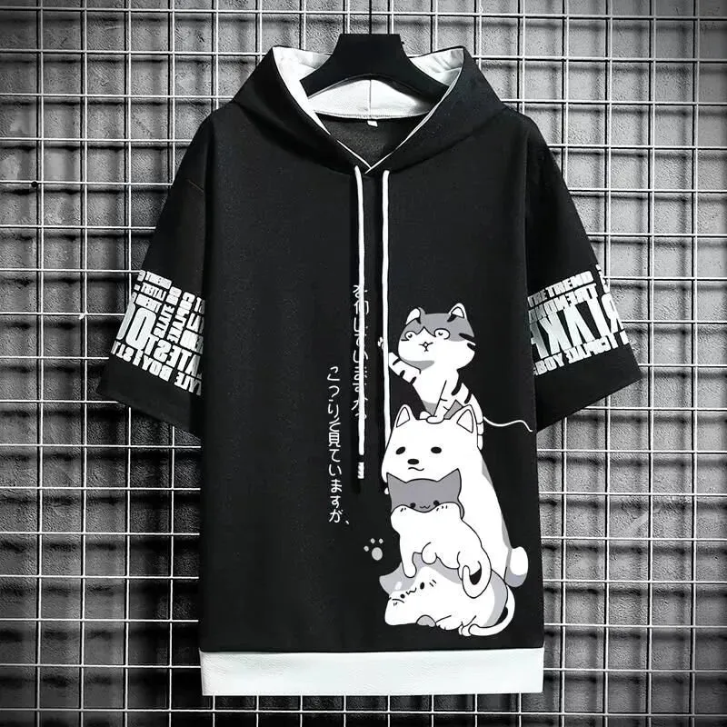 Men's Cartoon Print Casual Short Sleeve Top