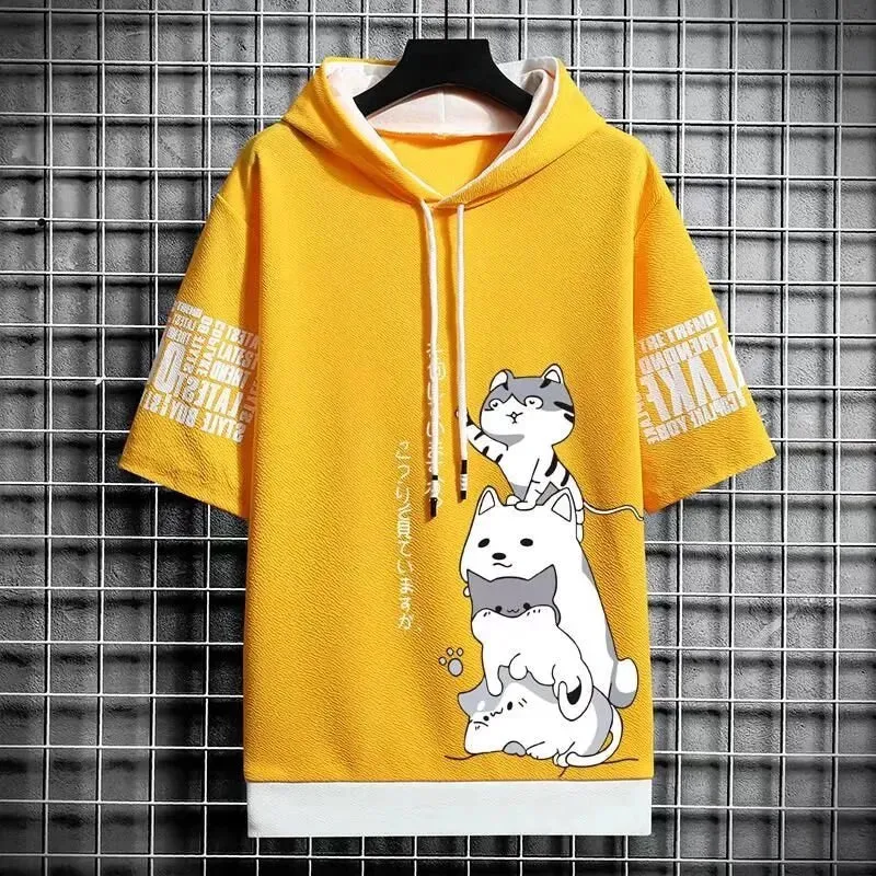 Men's Cartoon Print Casual Short Sleeve Top