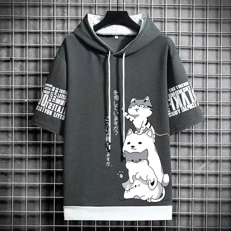Men's Cartoon Print Casual Short Sleeve Top