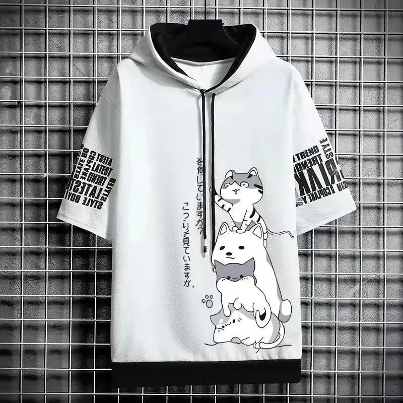 Men's Cartoon Print Casual Short Sleeve Top