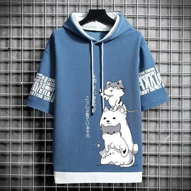 Men's Cartoon Print Casual Short Sleeve Top