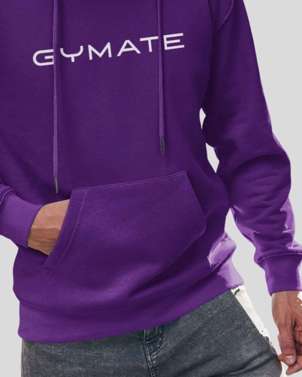 Mens Purple Hoodies Designer Gymate Original [large logo]