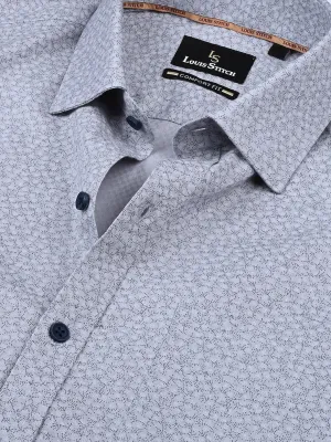 Men's Regular Fit Floral Grey Formal Shirt
