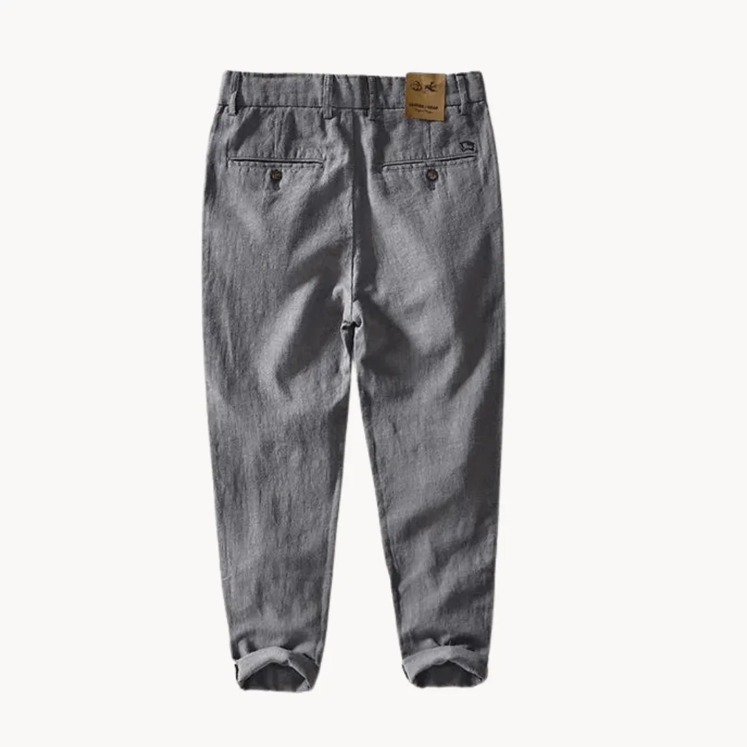 Men's Slim Fit Linen Cotton Trousers