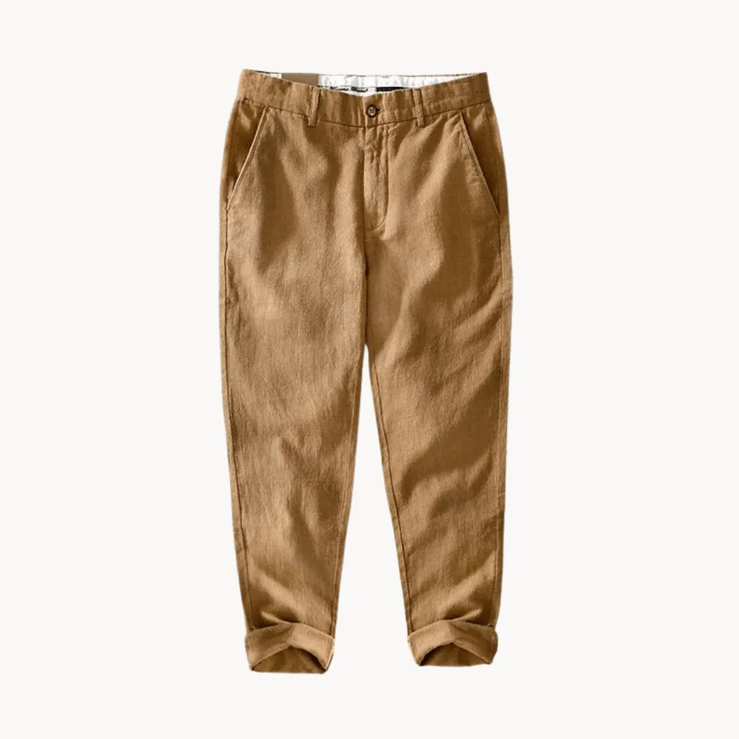 Men's Slim Fit Linen Cotton Trousers