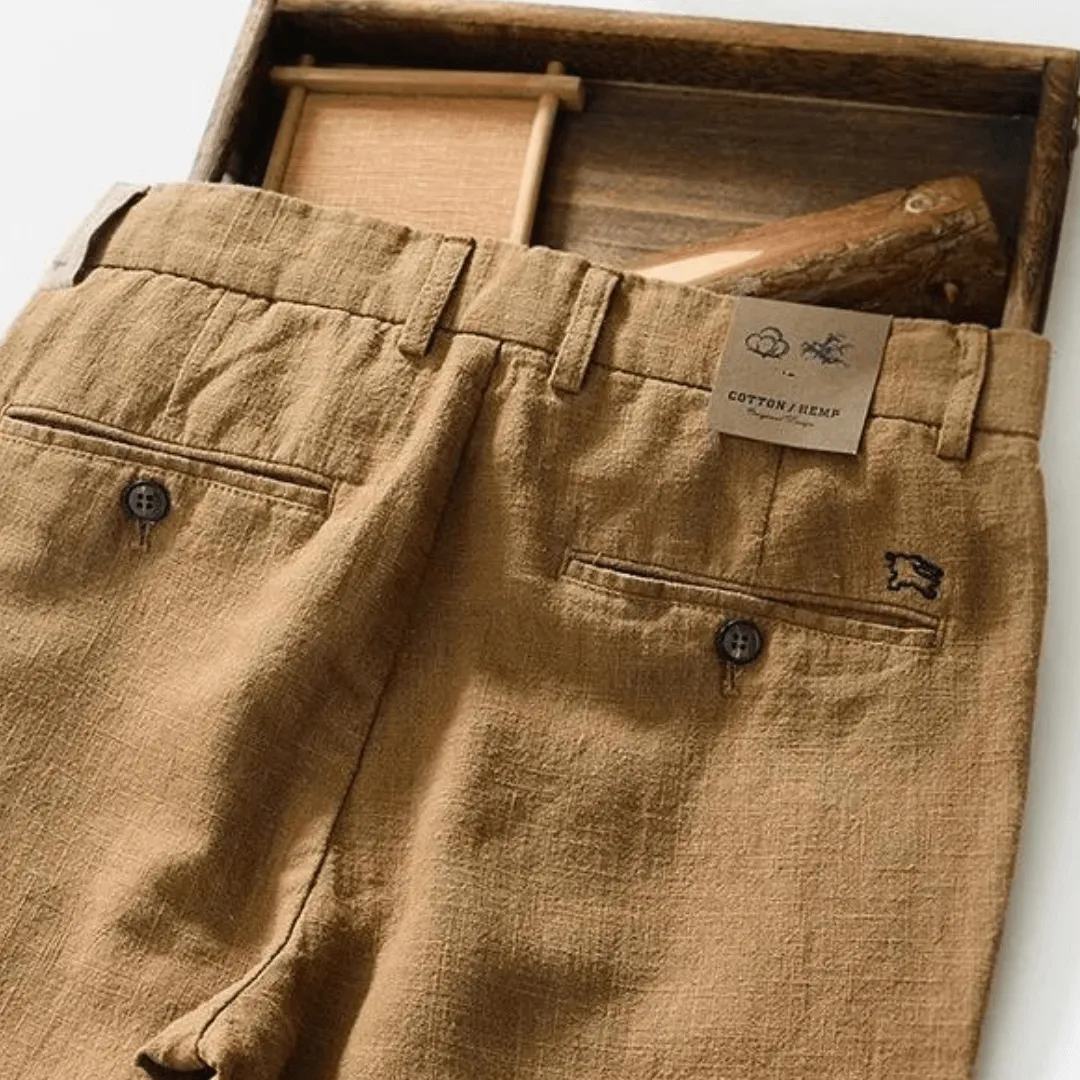Men's Slim Fit Linen Cotton Trousers