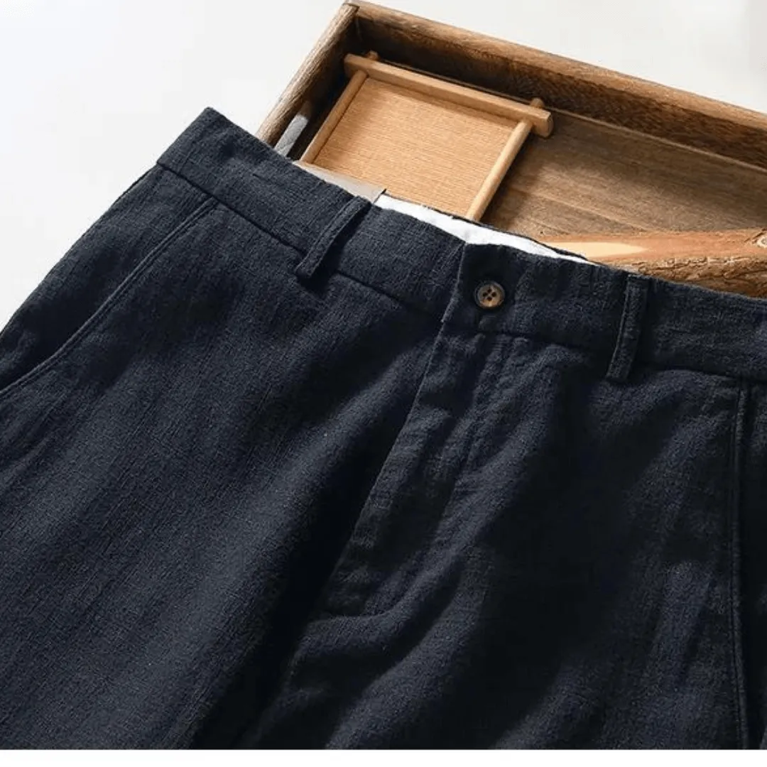Men's Slim Fit Linen Cotton Trousers