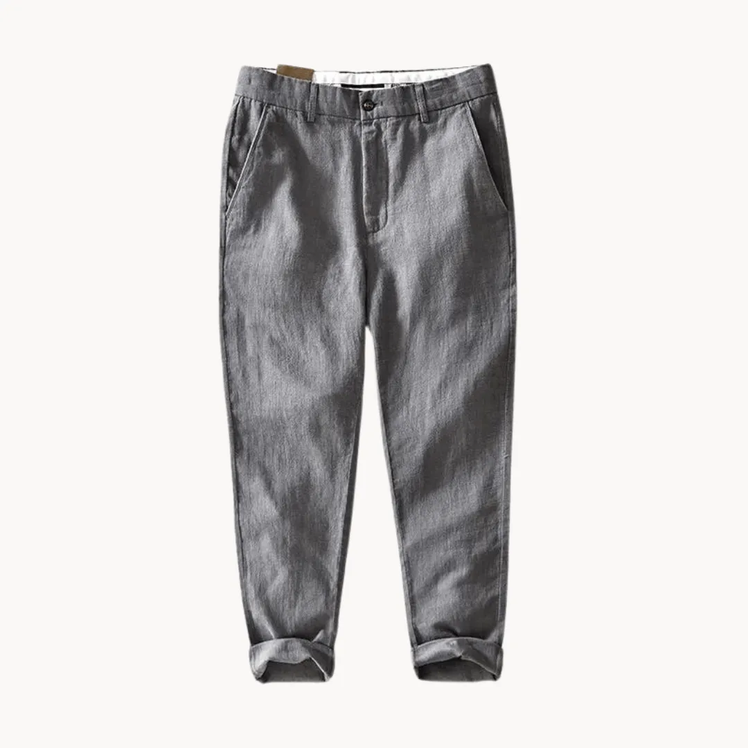 Men's Slim Fit Linen Cotton Trousers