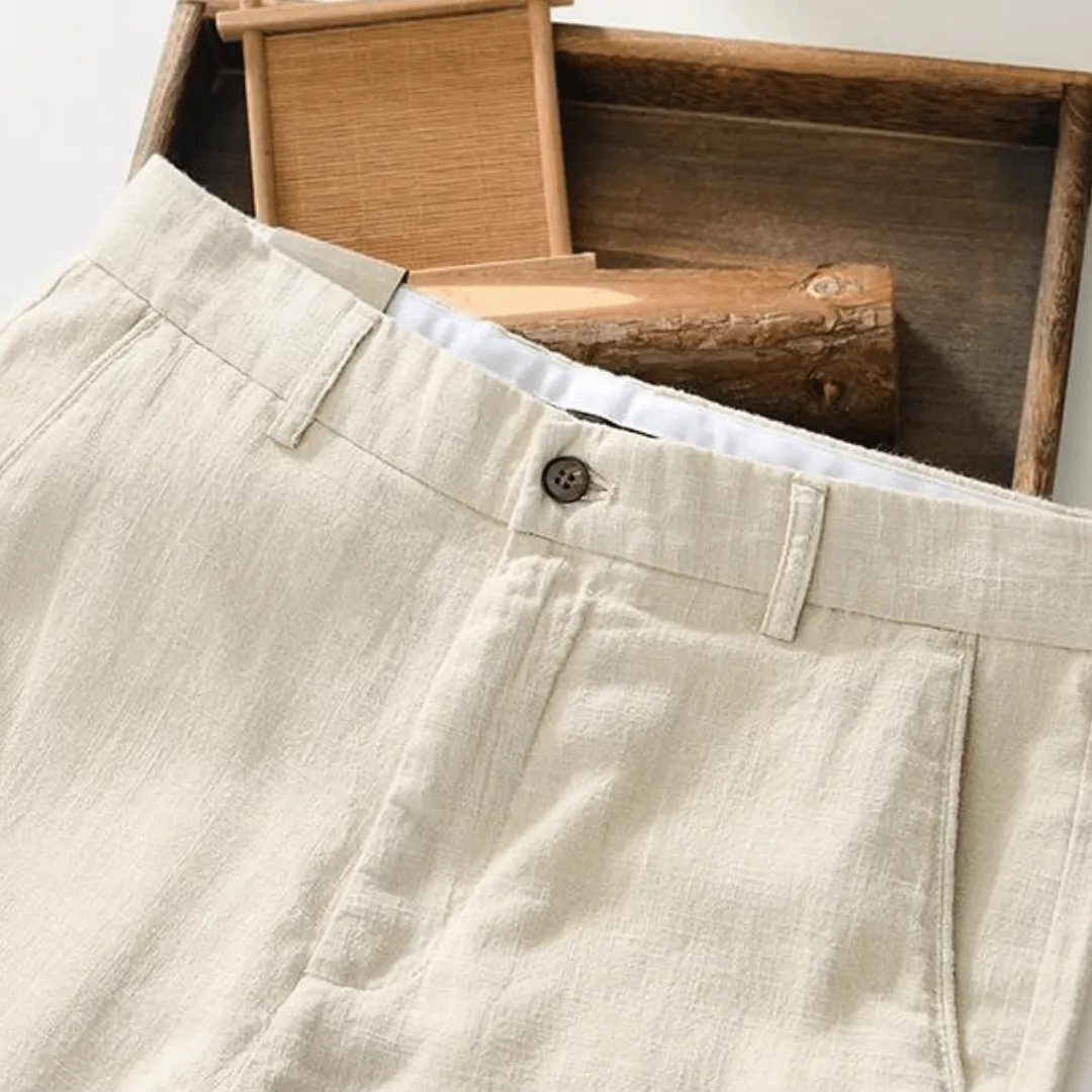 Men's Slim Fit Linen Cotton Trousers