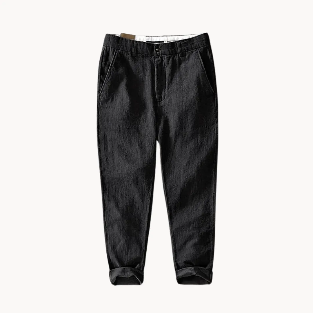 Men's Slim Fit Linen Cotton Trousers