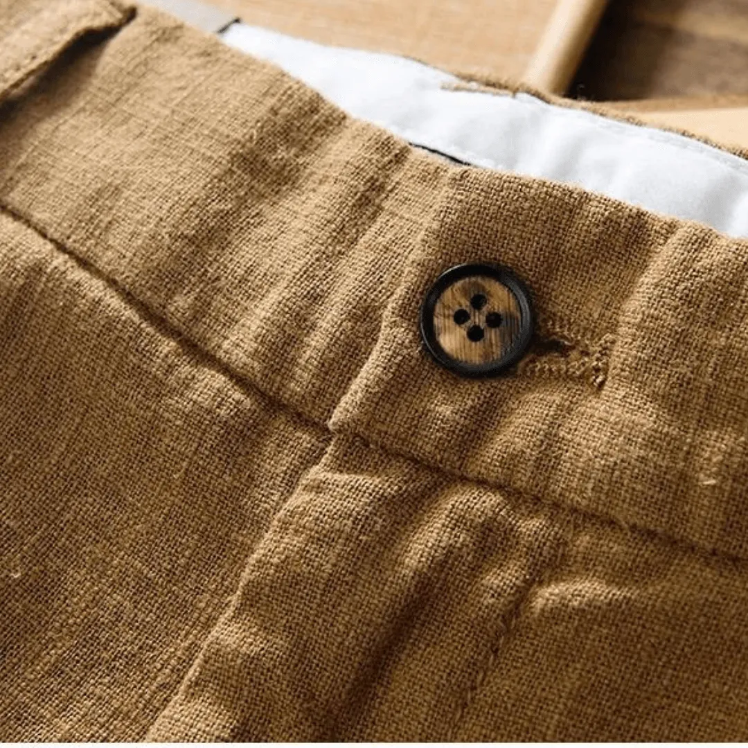 Men's Slim Fit Linen Cotton Trousers
