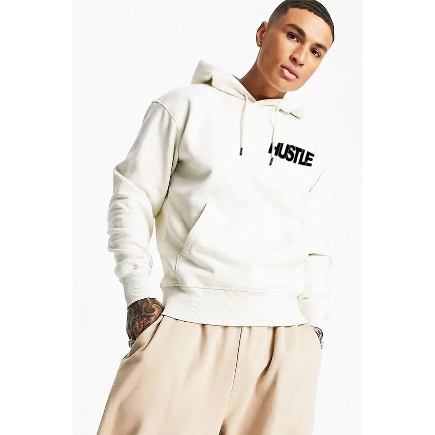 Men's Stylish Hustle White Hoodie